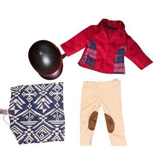Our Generation 'Lily Ana' Riding Outfit & Horse Blanket-GUC